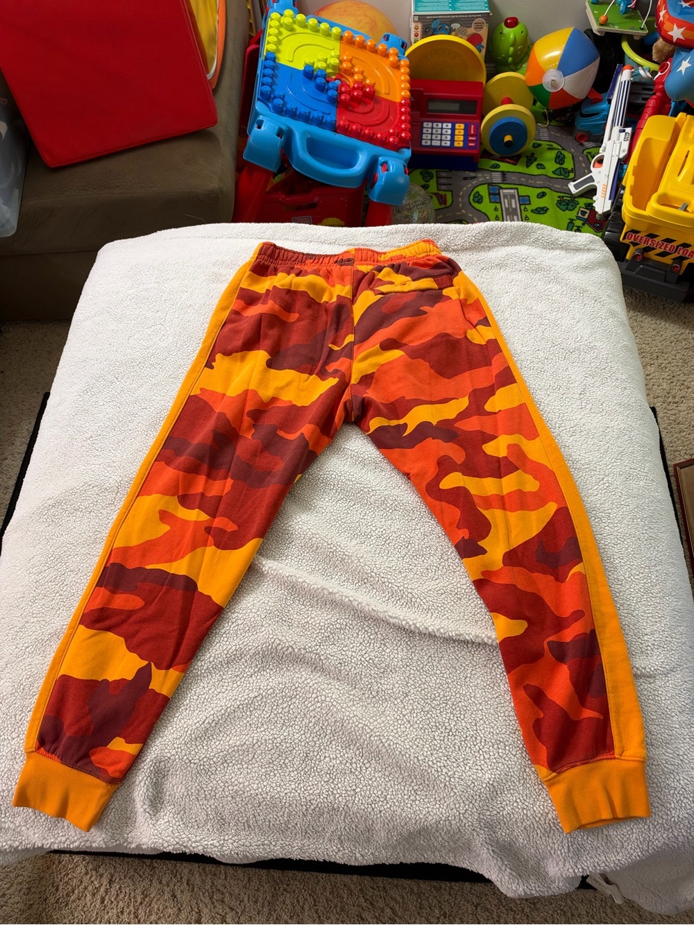 Nike Camo Joggers — Orange/Rust/Brown, Size S - Picture 2 of 5